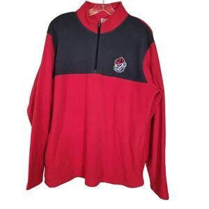 Pro Edge Georgia Bulldogs 1/4 Zip Pullover Fleece Jacket Long Sleeves Red Large